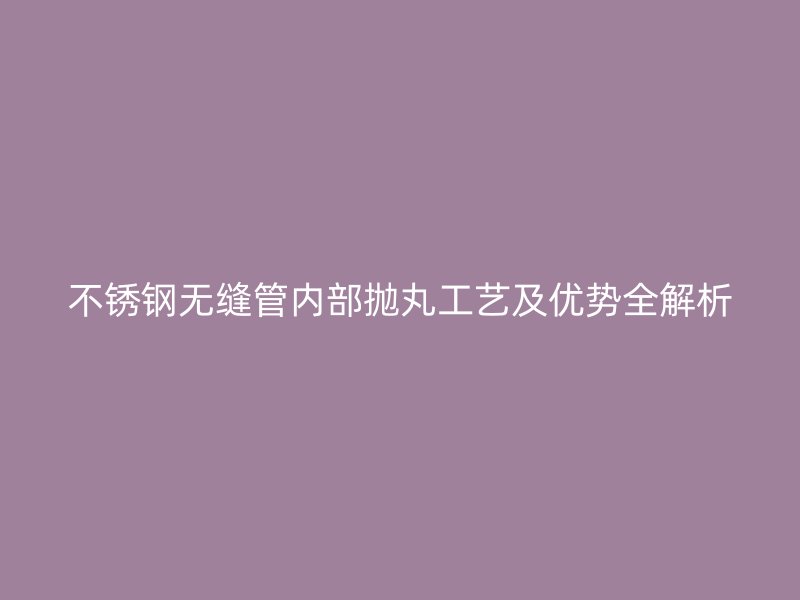 不銹鋼無縫管內部拋丸工藝及優勢全解析